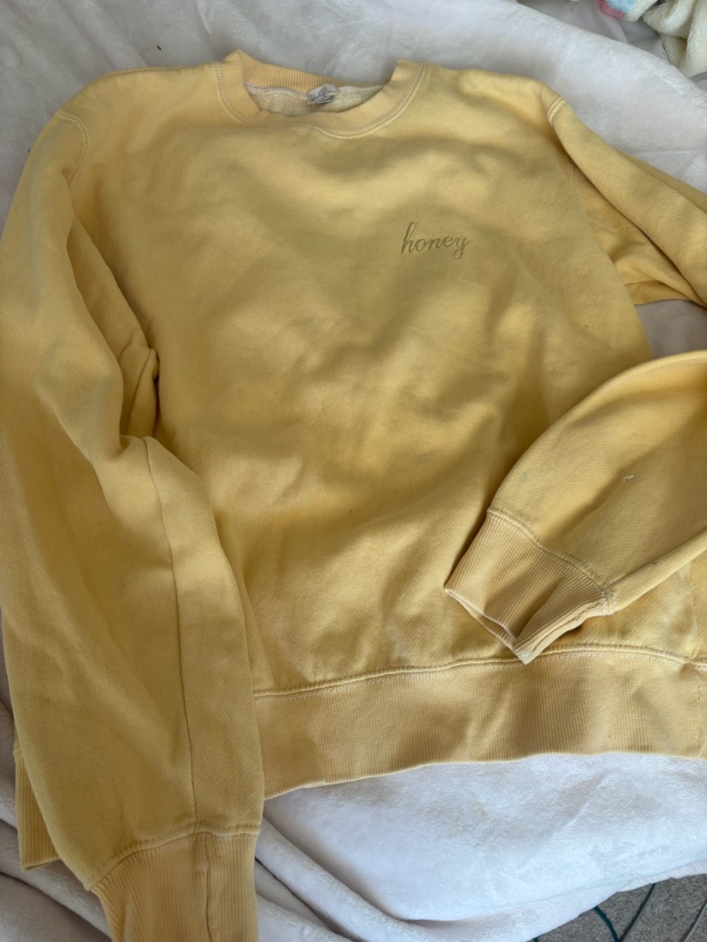 John Galt Yellow "honey" embroidered crewneck sweatshirt